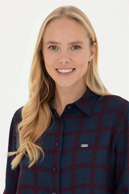 Женская темно-синяя рубашка с длинным рукавом Неожиданная скидка в корзине - U.s. polo assn фото 2