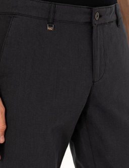 Siyah Slim Fit Pamuk Kar___ml_ Kanvas Pantolon
