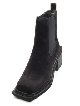 04-E21W-1B BLACK Ботинки зимние женские (натуральная замша, натуральный мех)