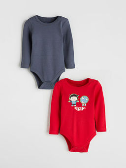 Bisiklet Yaka Uzun Kollu Erkek Bebek ??t??tl? Body 2li Tak?m