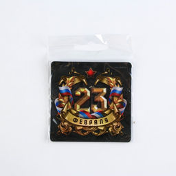 Цена за 4 шт. Магнит полимерный 23 Февраля, 7?7 см