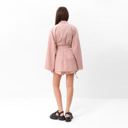 Костюм женский (кимоно, шорты) MIST Summer time, цвет пудра, размер 46