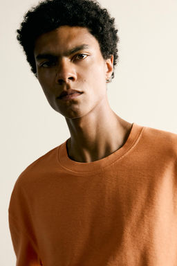 CAMISETA RELAXED FIT COSTURA / Naranja - Zara фото 6