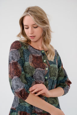 Платье женское из кулирки Софи спилы зеленые - Амадэль фото 9