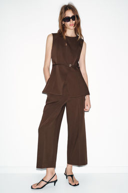 HIGH-WAIST STRAIGHT-LEG TROUSERS