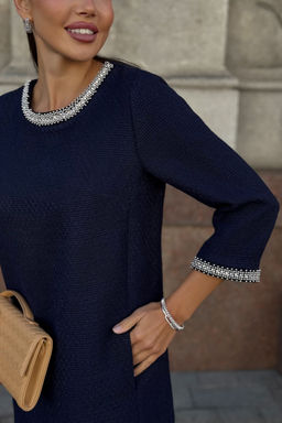 Платье URS 24-377-2 синий  фото 11