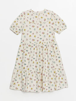 Bebe Yaka ?i?ekli K?z ?ocuk Elbise