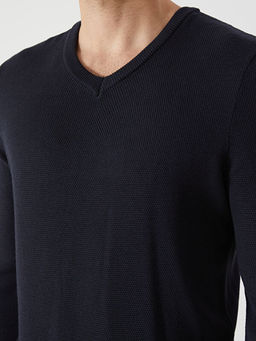 V Yaka Uzun Kollu Erkek Triko Kazak