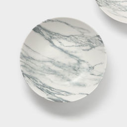 Тарелки глубокие Magistro Real Marble, 800 мл, 21×4.7 см, набор 2 шт., фарфор, белые
