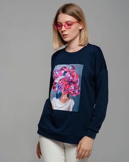 Удлинённый свитшот со вставкой ASTP037, джемпер, футер