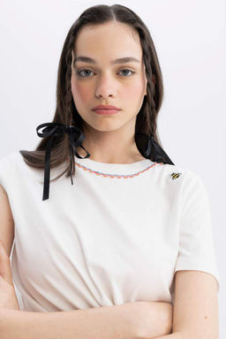 Футболка с короткими рукавами и вышивкой Lug Von Siga x DeFacto  фото 7