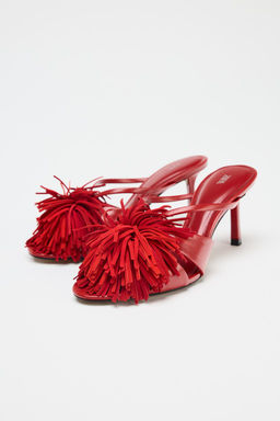 FRINGED HIGH-HEEL SANDALS - Zara фото 4
