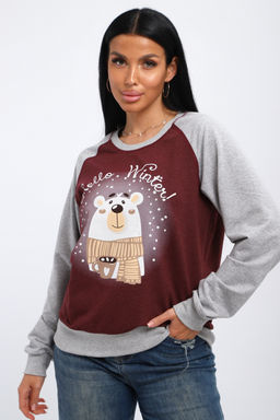 Свитшот женский из футера Гамми бордовый