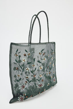 EMBROIDERED FABRIC BAG - Zara фото 4