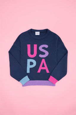 U. S. Polo Assn Свитер цвета индиго для девочек с круглым вырезом - U.s. polo assn фото 5