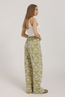 Ac?k Haki Nak?sl? Genis Paca Pantolon TWOSS25PL00129 - Trendyolmilla фото 4