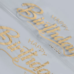 Цена за 15 шт. Пленка глянцевая С днём рождения, золото, 50 х 70 см - UPAK LAND фото 2