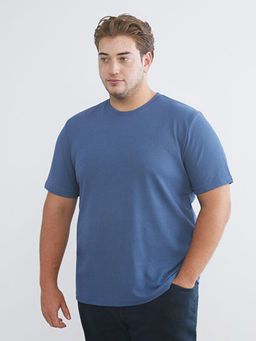 B?y?k Beden Bisiklet Yaka Penye Erkek Ti??rt