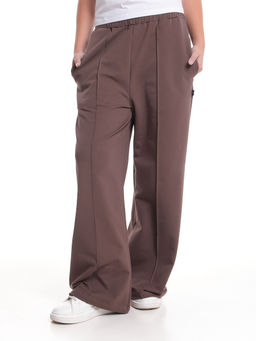 Брюки для девочки со строчкой 22-1565 шоколад - Mini maxi фото 2