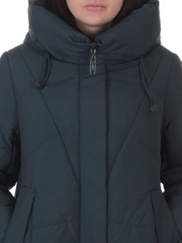A616 BLUE/GRAY Пальто зимнее женское (верблюжья шерсть, 120 гр. холлофайбер)