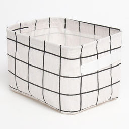 Текстильная корзинка Доляна Клетка цвет бел, 12*15*20 см  фото 3