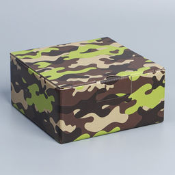 Коробка подарочная сборная, упаковка, «Милитари», 15 х 15 х 7 см