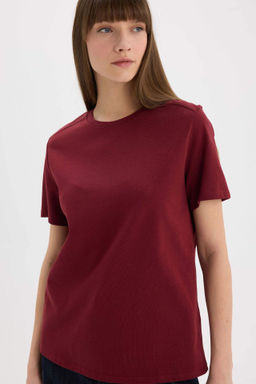 Regular Fit Bisiklet Yaka Premium Basic Duz K?sa Kollu Tisort - Defacto фото 4