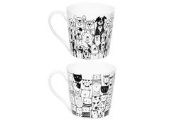 Набор 2 кружек 400 мл 12,5*9,5*9 см "Коты и собаки" фарфор NEW BONE CHINA