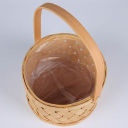 Корзина плетёная для хранения, 20×20×12 см, ручка h=14.5 см, секвойя