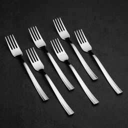 Цена за 6 шт. Вилка столовая «Торжество», длина 20 см, толщина 2 мм, цвет серебряный