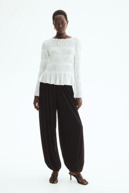 Smocked boat-neck top - H&m фото 6