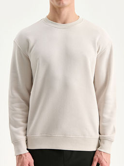Bisiklet Yaka Uzun Kollu Erkek Kal?n Sweatshirt