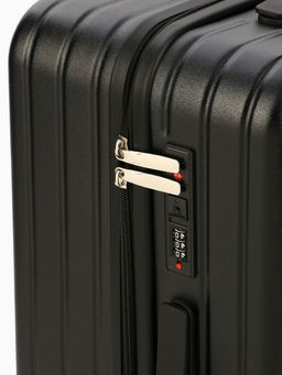 Чемодан на колёсах средний 74 л (М), на молнии, кодовый замок, 4 колеса, чёрный