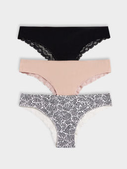 Цена за 2 штуки! Трусы женские бразилиана мльтипак (3ШТ.) молочные с веточками - Mark formelle фото 8