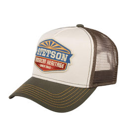 Бейсболка STETSON арт. 7751194 TRUCKER CAP SUN (оливковый / белый)