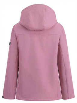 Ветровка женская софтшелл виндстоппер с капюшоном спортивная малинового цвета 9616_1M