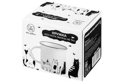 Кружка 240 мл 11*8*8 см БЕЗ КОТА ЖИЗНЬ НЕ ТА Праздник у котят NEW BONE CHINA - Elan gallery фото 7