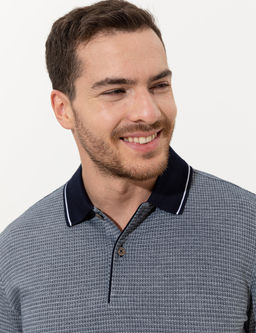 Lacivert Slim Fit Polo Yaka Ti__rt