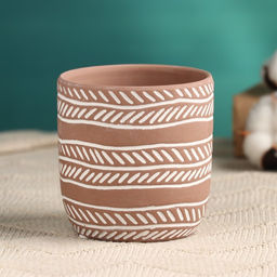 Кашпо для цветов «Узоры», 8×8×8.5 см, керамик, МИКС