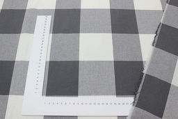 Вареный (стираный) хлопок Клетка (9.5*9.5см) цв.графитовый/молочный, ш.2.5м, хл-100%, 125гр/м.кв - Купава фото 5