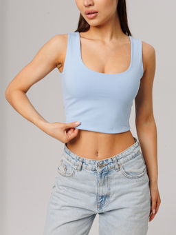 Женский укороченный топ Lingeamo нежно-голубой ЛТ-09 (63)  фото 3