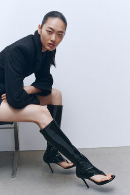 Botas calcet?n de piel con dise?o cut-out - H&m фото 2