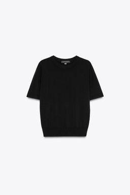 BASIC PLAIN KNIT SHORT SLEEVE TOP - Zara фото 49