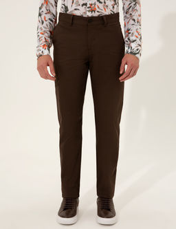 Kahverengi Regular Fit Kanvas Pantolon
