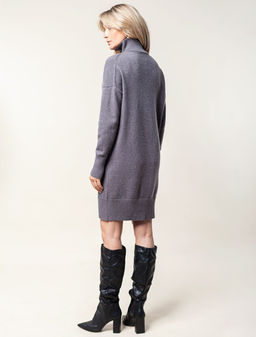 Платье с воротом на молнии из пряжи с кашемиром - Vilatte фото 4