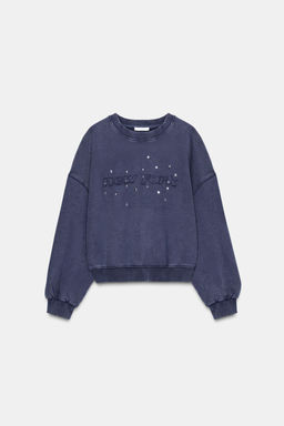FADED SWEATSHIRT WITH STUDS - Zara фото 6