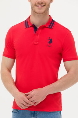 U. S. Polo Assn Мужская красная базовая футболка с воротником-поло - U.s. polo assn фото 6