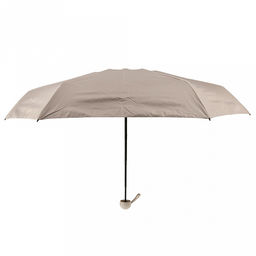 Зонт-мини механический Палитра UPF50+ ткань эпонж (полиэстер) + черное УФ-покрытие, 6 лучей, д/купола 90см, 5 сложений, 18см в сложенном виде, механизм против ветра, ручка с покрытием soft-touch, цвет бежевый, 218гр (Китай) - Домашняя Мода фото 2
