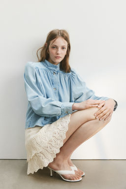 Falda escalonada efecto crochet - H&m фото 6