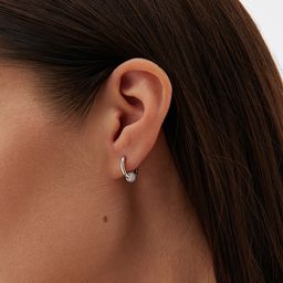 Серебряные серьги кольца с фианитами